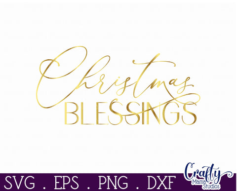 Christmas Round Sign Svg, Christmas Blessings Door Hanger SVG Crafty Mama Studios 