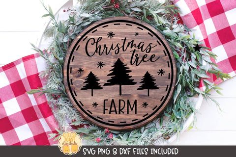 Christmas Round Sign SVG | Christmas Tree Farm SVG Cheese Toast Digitals 