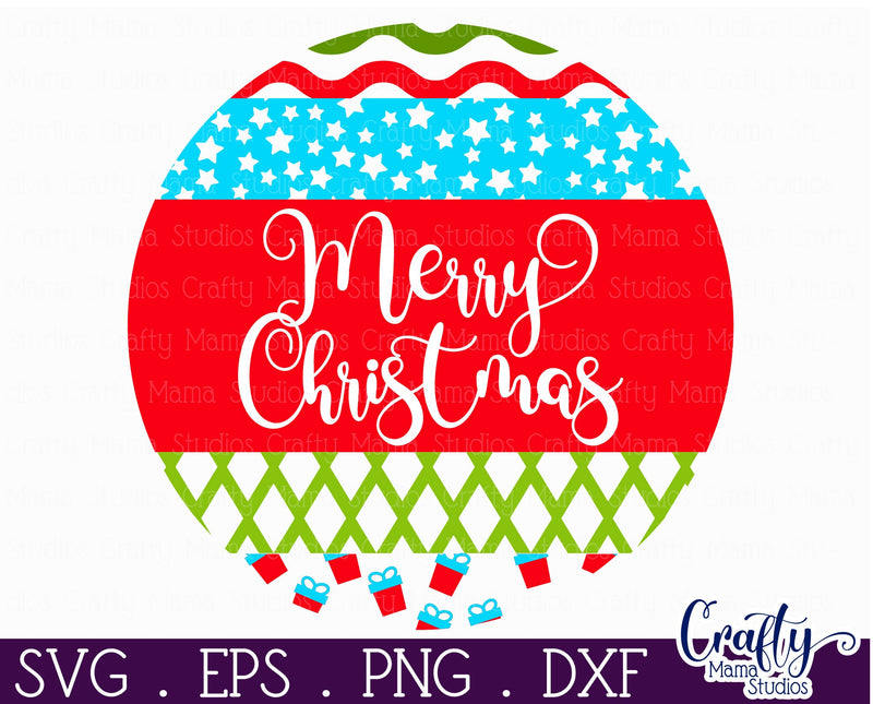 Christmas Round Sign Svg Door Hanger, Merry Christmas - So Fontsy