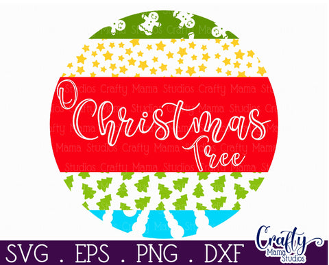 Christmas Round Sign Svg Door Hanger, O Christmas Tree - So Fontsy