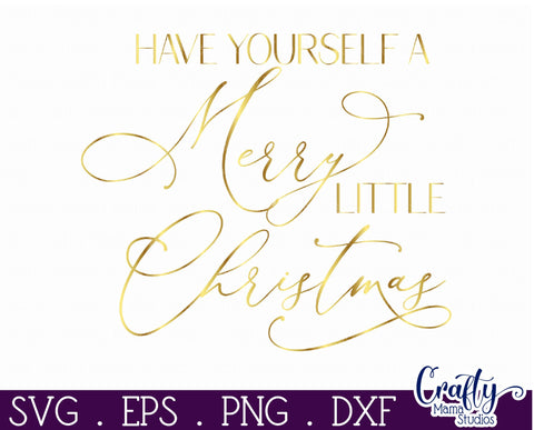 Christmas Round Sign Svg, Have Yourself A Merry Little Christmas SVG Crafty Mama Studios 