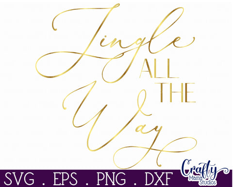 Christmas Round Sign Svg, Jingle All The Way Door Hanger SVG Crafty Mama Studios 