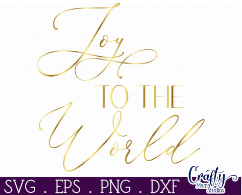 Christmas Round Sign Svg, Joy To The World Door Hanger SVG Crafty Mama Studios 