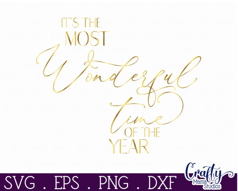 Christmas Round Sign Svg, Most Wonderful Time Of The Year SVG Crafty Mama Studios 