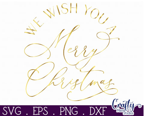 Christmas Round Sign Svg, We Wish You A Merry Christmas SVG Crafty Mama Studios 