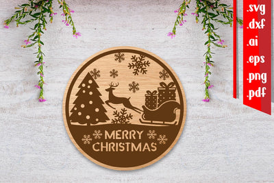 Christmas Round Sign SVG zafrans studio 