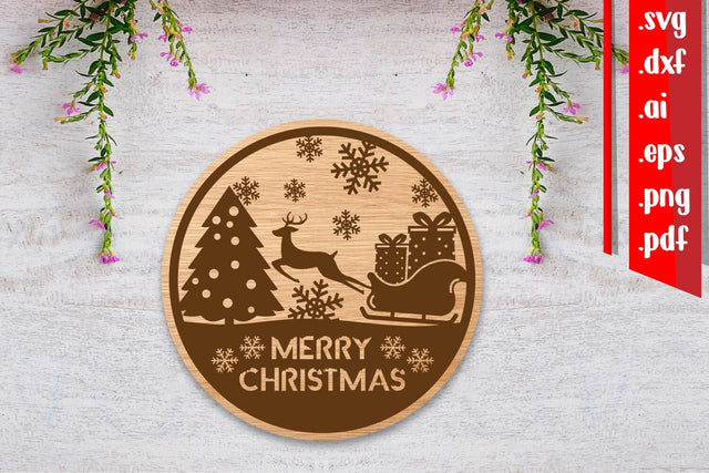 Christmas Round Sign SVG zafrans studio 