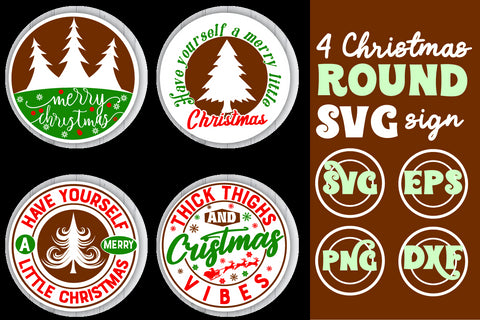 Christmas Round Signs Svg Bundle, Christmas Svg Bundle ,Christmas Ornament SVG BB Type Studios 
