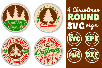 Christmas Round Signs Svg Bundle, Christmas Svg Bundle ,Christmas Ornament SVG BB Type Studios 