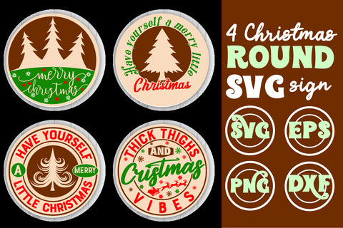Christmas Round Signs Svg Bundle, Christmas Svg Bundle ,Christmas Ornament SVG BB Type Studios 