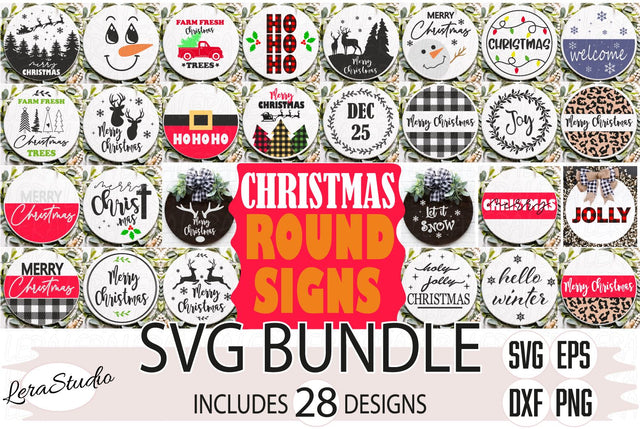 Christmas Round Signs Svg SVG Lerastudio 