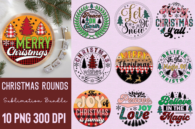 Christmas Round Sublimation Bundle Sublimation SVGArt 