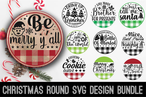 Christmas Round Svg Design Bundle SVG Rupkotha 