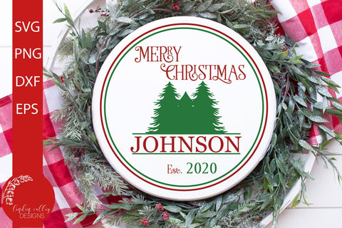 Christmas Round Wood Sign SVG Bundle Vol 1 SVG Linden Valley Designs 