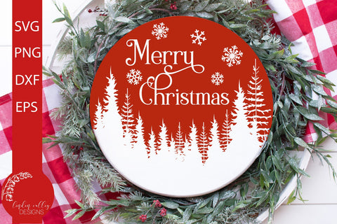 Christmas Round Wood Sign SVG Bundle Vol 1 SVG Linden Valley Designs 