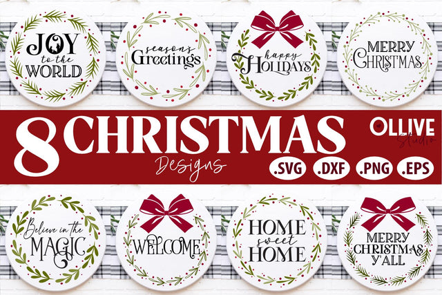 Christmas Rounds Door Signs Bundle SVG SVG Ollive Studio 