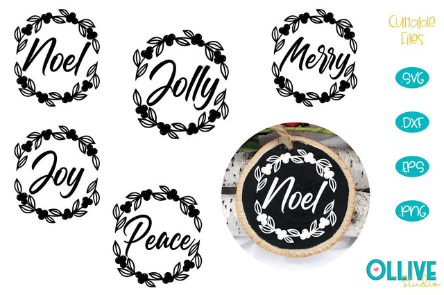 Christmas Rounds Ornaments Quotes Bundle SVG SVG Ollive Studio 