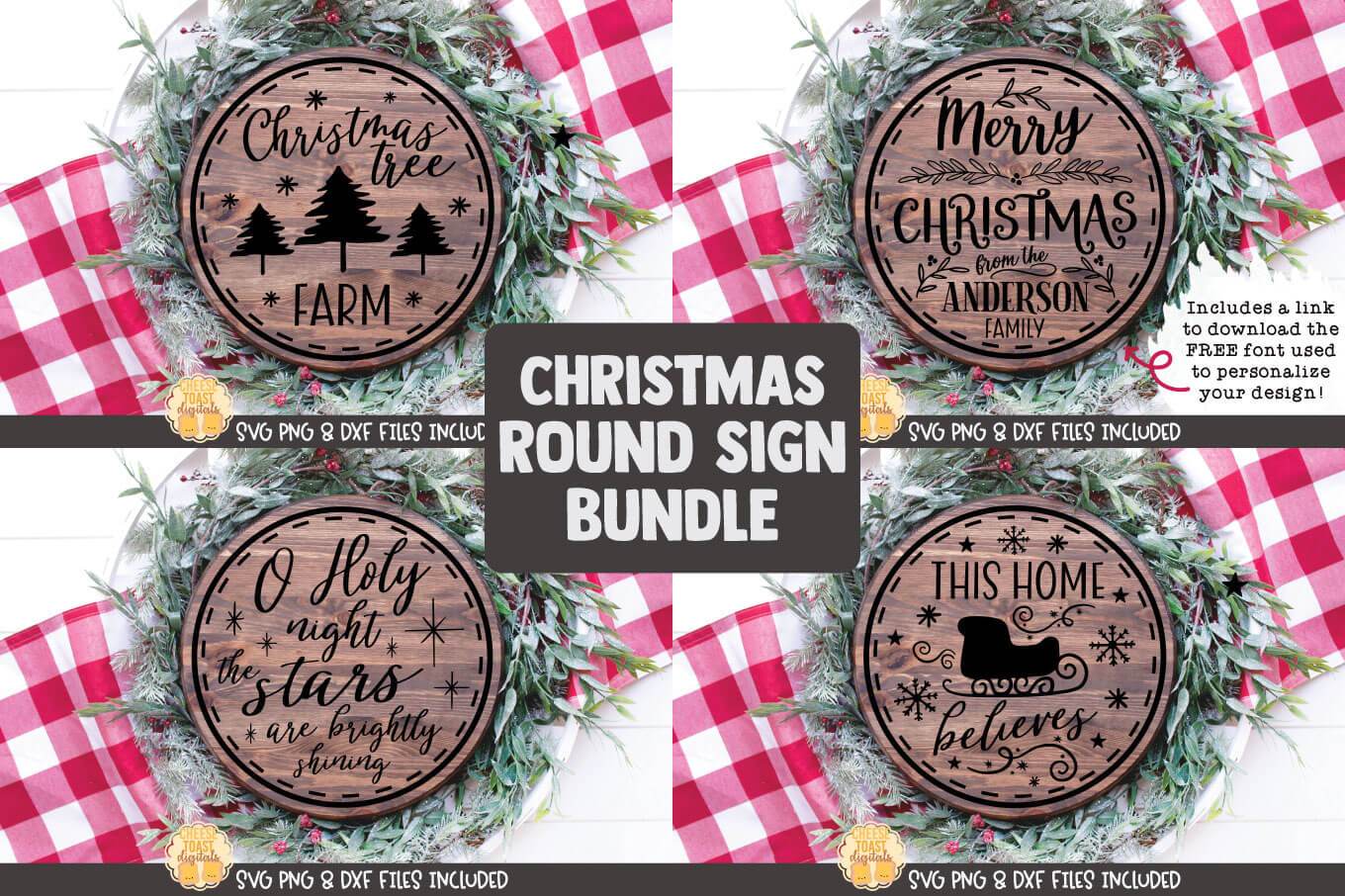 Christmas Round Ornament SVG - Christmas Coasters Round Sign SVG - Drizy  Studio