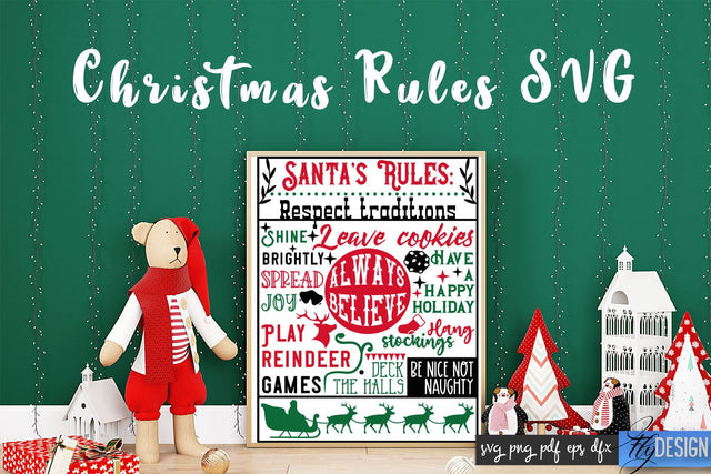 Christmas Rules SVG | Funny Family SVG | Christmas Quotes SVG Fly Design 