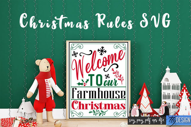 Christmas Rules SVG | Funny Family SVG | Christmas Quotes SVG Fly Design 