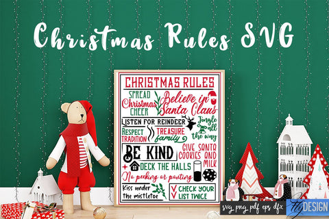 Christmas Rules SVG | Funny Family SVG | Christmas Quotes SVG Fly Design 