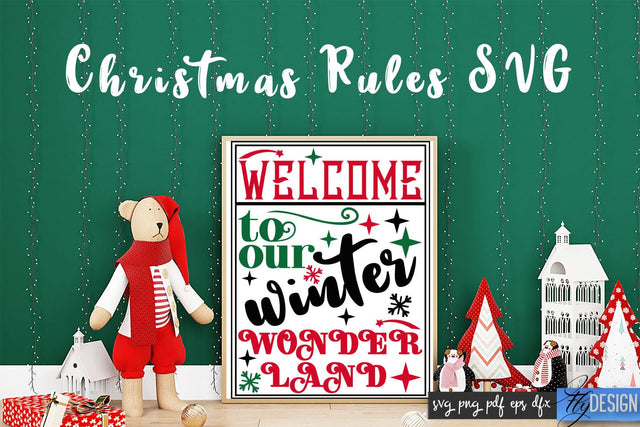 Christmas Rules SVG | Funny Family SVG | Christmas Quotes SVG Fly Design 