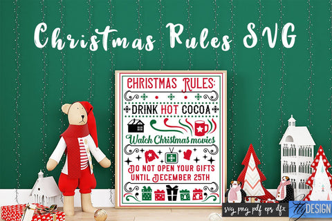 Christmas Rules SVG | Funny Family SVG | Christmas Quotes SVG Fly Design 
