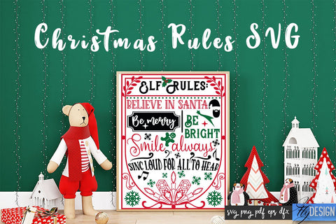 Christmas Rules SVG | Funny Family SVG | Christmas Quotes SVG Fly Design 