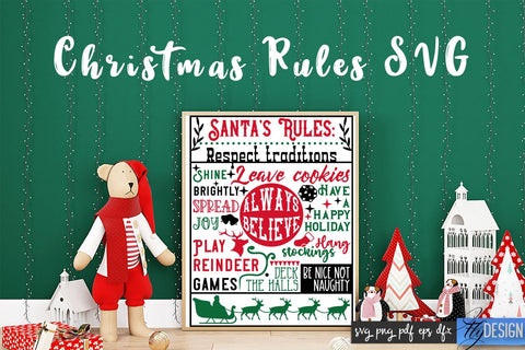 Christmas Rules SVG | Funny Family SVG | Christmas Quotes SVG Fly Design 