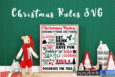 Christmas Rules SVG | Funny Family SVG | Christmas Quotes SVG Fly Design 