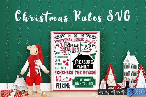 Christmas Rules SVG | Funny Family SVG | Christmas Quotes SVG Fly Design 
