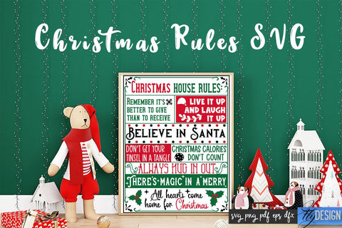 Christmas Rules SVG | Funny Family SVG | Christmas Quotes SVG Fly Design 