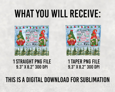 Christmas Rules Tumbler Wrap, 20oz Skinny Tumbler ,PNG Sublimation Designs, Christmas Gnomes Png File Instant Download, Christmas Tumbler Sublimation BOO-design 