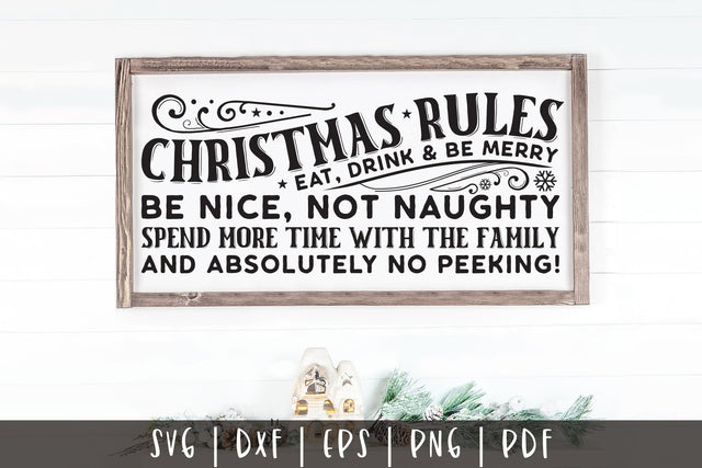Christmas Rules, Vintage Christmas Sign SVG SVG CraftLabSVG 
