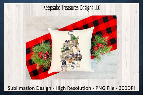 Christmas Rustic Gnome Earth Tones Tired Tray, Sublimation PNG, Christmas Gnome, Digital Download, Rustic Farmhouse Decor Sublimation Keepsake Treasures Designs LLC. 