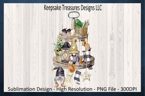 Christmas Rustic Gnome Earth Tones Tired Tray, Sublimation PNG, Christmas Gnome, Digital Download, Rustic Farmhouse Decor Sublimation Keepsake Treasures Designs LLC. 