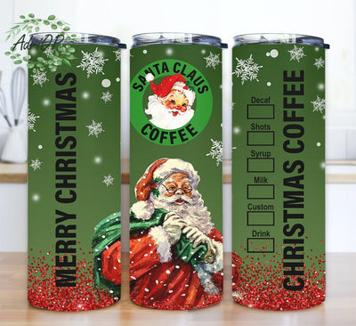Christmas Santa Claus Cartoon 20oz Skinny Tumbler Png, Vintage Christmas Pattern, Santa Claus Tumbler, Funny Christmas Tumbler, Instant Download Sublimation AdriOP 