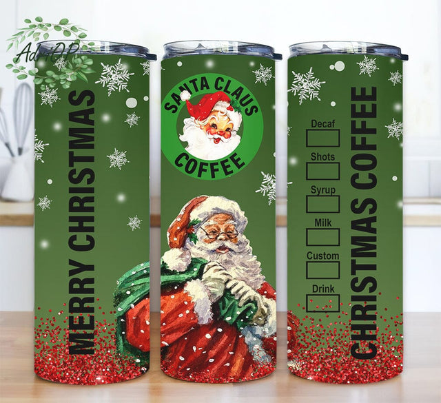 Christmas Santa Claus Cartoon 20oz Skinny Tumbler Png, Vintage Christmas Pattern, Santa Claus Tumbler, Funny Christmas Tumbler, Instant Download Sublimation AdriOP 