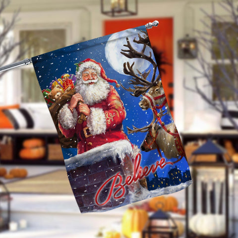 Christmas Santa Claus Garden Flag - 12x18 Garden Flag Sublimation Design Download PNG File Instant Download Sublimation CaldwellArt 