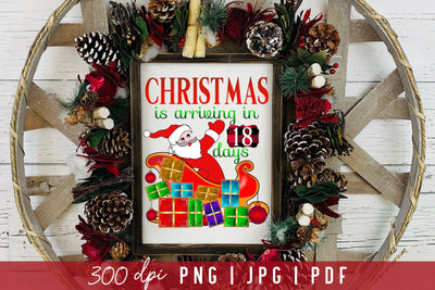 Christmas Santa Countdown PNG Sublimation Sublimation CraftLabSVG 