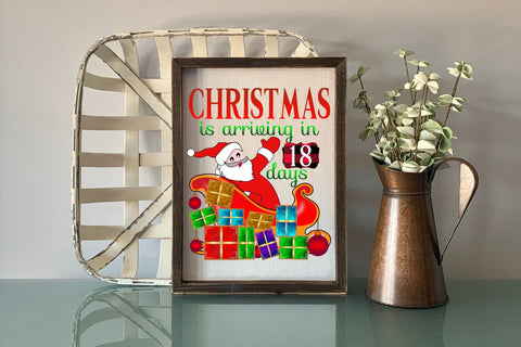 Christmas Santa Countdown PNG Sublimation Sublimation CraftLabSVG 
