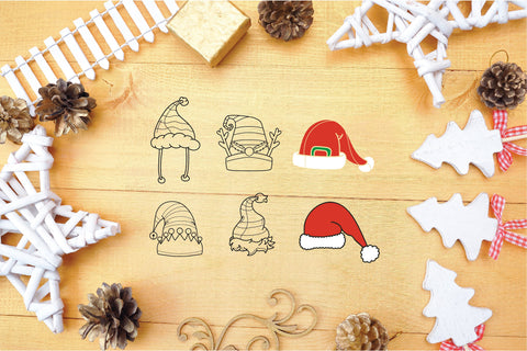 Christmas Santa Hat Svg Bundle SVG DIYCUTTINGFILES 