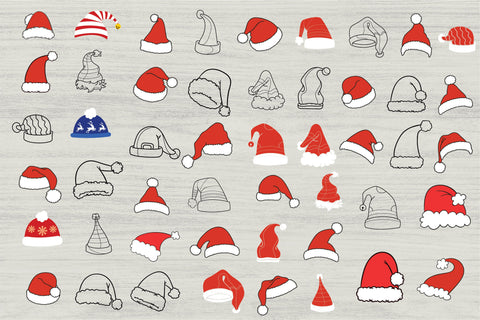 Christmas Santa Hat Svg Bundle SVG DIYCUTTINGFILES 