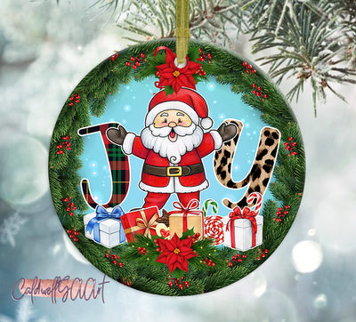 Christmas Santa Joy Ornament Png, Round Christmas Ornament, PNG Instant Download, Xmas Ornament Sublimation Designs Downloads Sublimation CaldwellArt 