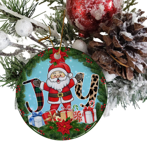 Christmas Santa Joy Ornament Png, Round Christmas Ornament, PNG Instant Download, Xmas Ornament Sublimation Designs Downloads Sublimation CaldwellArt 