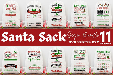 Christmas Santa Sack SVG Bundle SVG DESIGNISTIC 