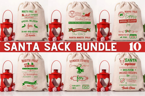 Christmas Santa Sack SVG Bundle SVG DESIGNISTIC 