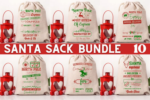 Christmas Santa Sack SVG Bundle SVG DESIGNISTIC 