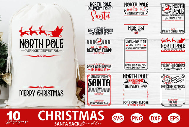 Christmas Santa Sack SVG Bundle SVG FiveStarCrafting 