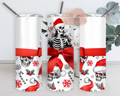 Christmas Santa Skeleton Tumbler Png, Christmas Skull 20oz Skinny Tumbler, Christmas Horror Design Tumbler, Merry Christmas Sublimation Design, Digital Download Sublimation Rabbitmakies 